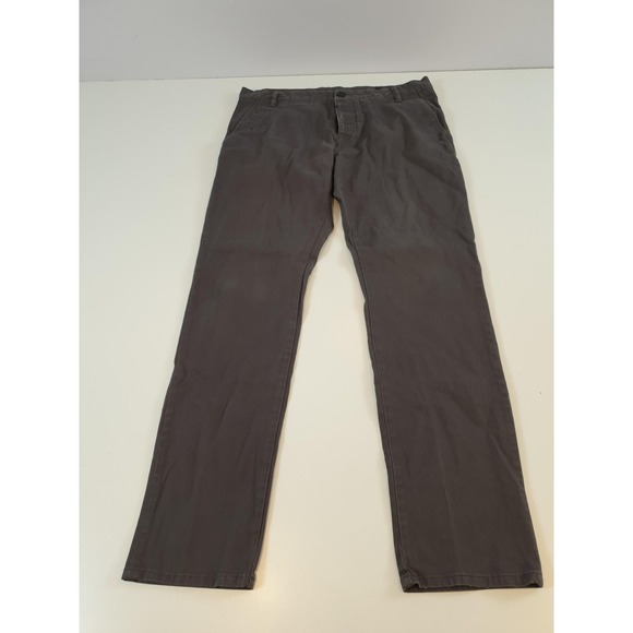 AllSaints Pants Mens 34x30 Gray Stove Chino Stretch Casual Straight Leg - Picture 1 of 13